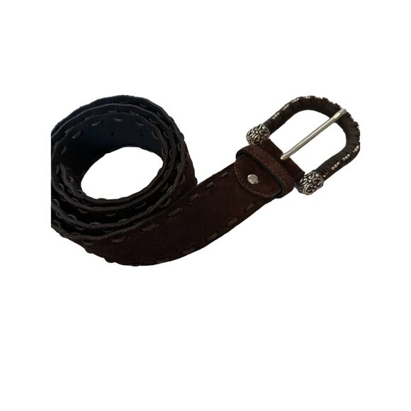 Ralph Gladen brown Leather Buckle Western Belt - Picture 2 of 7
